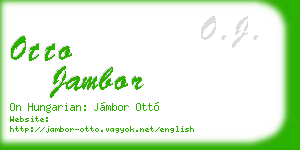 otto jambor business card